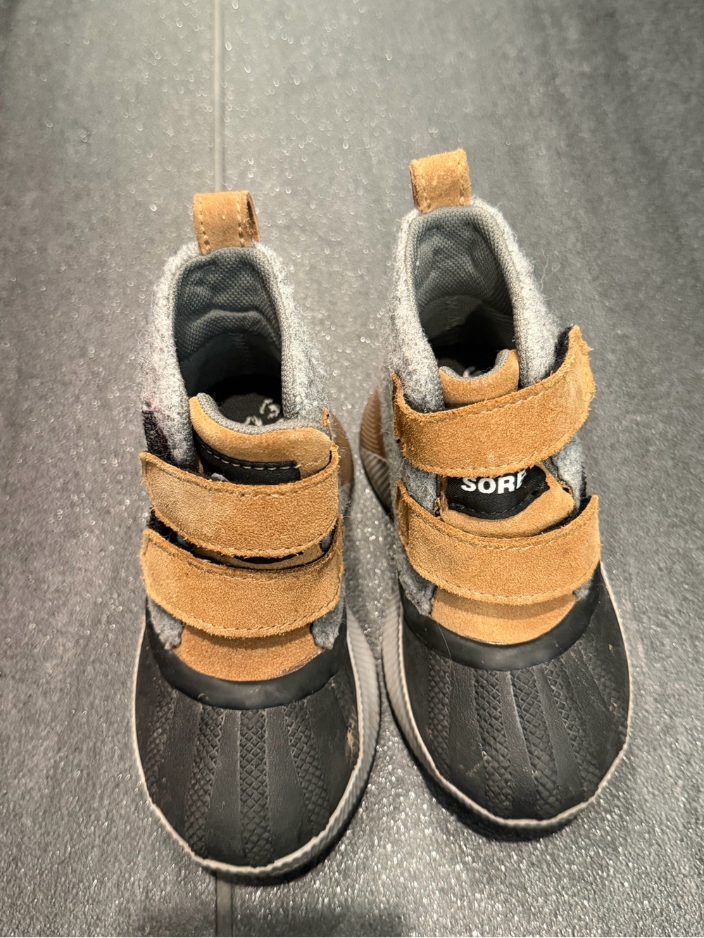 Sorel Kids Brown and Black Hook-and-Loop Winter Boots